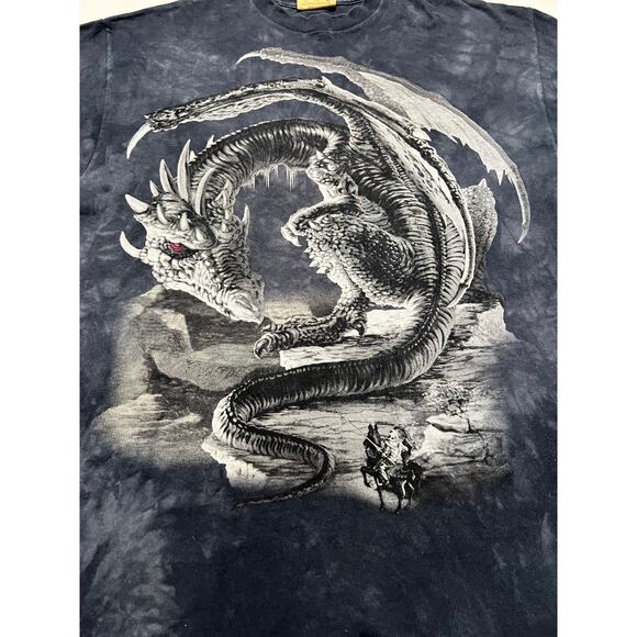 Vintage The Mountain Large Print Dragon Tie Dye T-Shirt - Y2K Graphic Tee - XL - Picture 2 of 7
